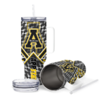 custom appalachian state mountaineers chevron angle black curved tumbler best selling.webp