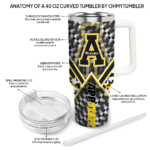 custom appalachian state mountaineers chevron angle black curved tumbler best selling.webp