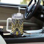 custom appalachian state mountaineers chevron angle black curved tumbler best selling.webp
