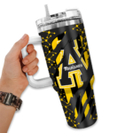 custom appalachian state mountaineers claw cut black curved tumbler best selling.webp
