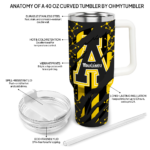 custom appalachian state mountaineers claw cut black curved tumbler best selling.webp