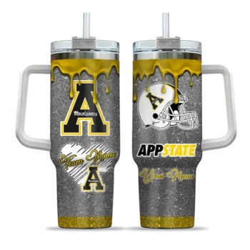 custom appalachian state mountaineers heart helmet motif black curved tumbler best selling.webp