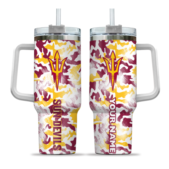 custom arizona state sun devils camo mashup maroon white curved tumbler best selling.webp