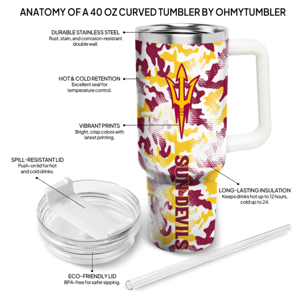 custom arizona state sun devils camo mashup maroon white curved tumbler new arrival.webp