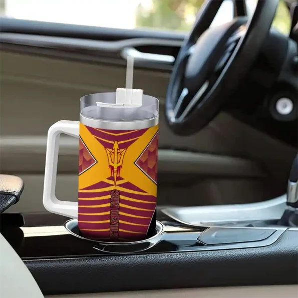 custom arizona state sun devils chevron layers maroon curved tumbler trendy.webp