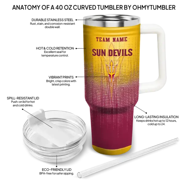 custom arizona state sun devils gradient dots maroon curved tumbler new arrival.webp