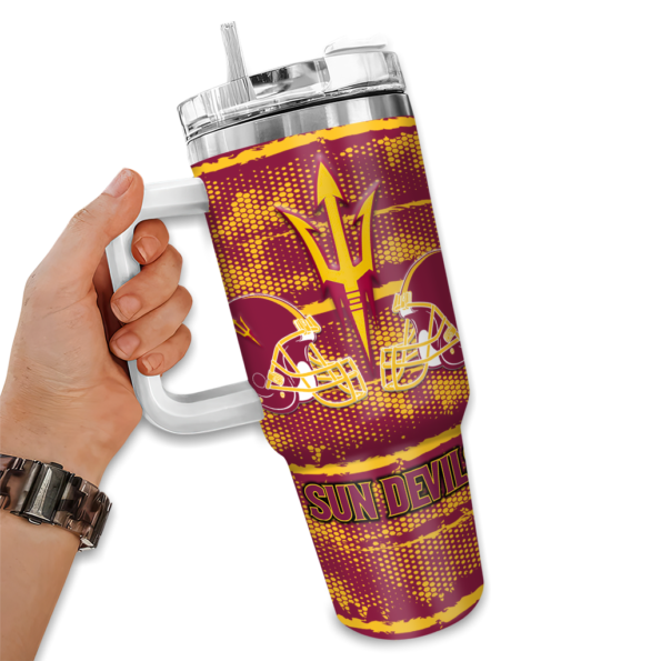 custom arizona state sun devils honey streaks maroon curved tumbler fashion forward.webp