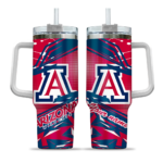 custom arizona wildcats abstract paths red curved tumbler best selling.webp