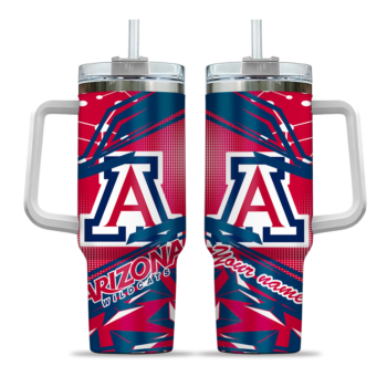 custom arizona wildcats abstract paths red curved tumbler best selling.webp
