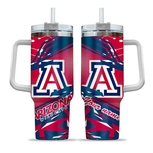 custom arizona wildcats abstract paths red curved tumbler best selling.webp
