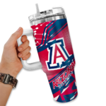 custom arizona wildcats abstract paths red curved tumbler best selling.webp