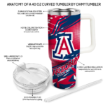 custom arizona wildcats abstract paths red curved tumbler best selling.webp