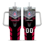 custom arizona wildcats arrow armor red black curved tumbler best selling.webp