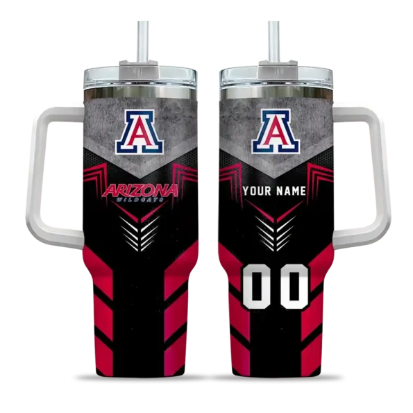 custom arizona wildcats arrow armor red black curved tumbler best selling.webp