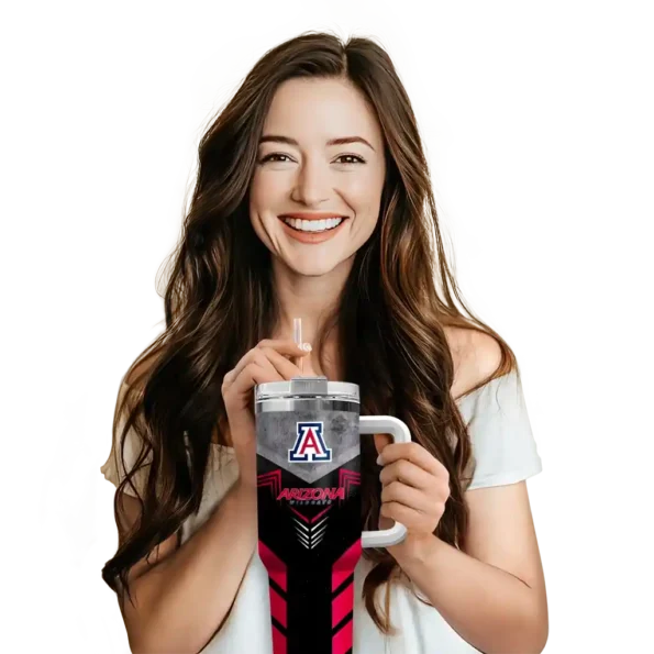 custom arizona wildcats arrow armor red black curved tumbler premium grade.webp