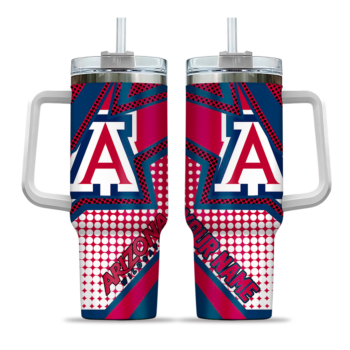 custom arizona wildcats arrow burst red curved tumbler best selling.webp