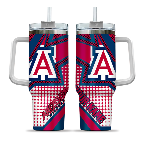 custom arizona wildcats arrow burst red curved tumbler best selling.webp