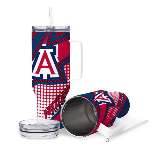 custom arizona wildcats arrow burst red curved tumbler high quality.webp