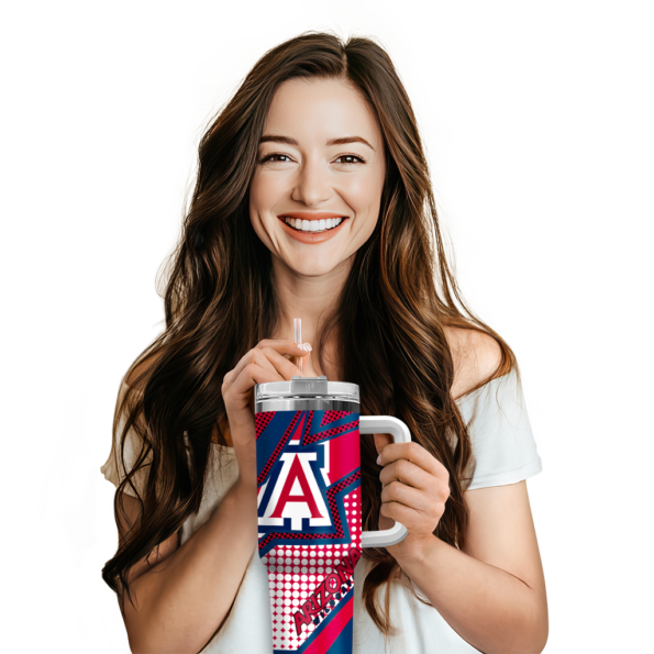 custom arizona wildcats arrow burst red curved tumbler premium grade.webp