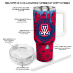 custom arizona wildcats bullseye drips red curved tumbler best selling.webp
