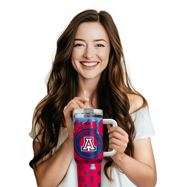 custom arizona wildcats bullseye drips red curved tumbler premium grade.webp
