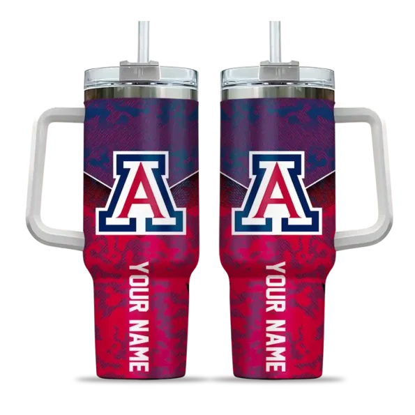 custom arizona wildcats chevron stripe red curved tumbler best selling.webp