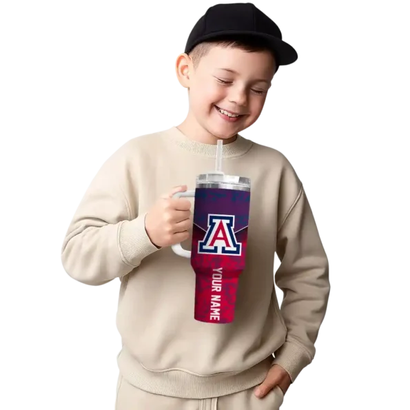 custom arizona wildcats chevron stripe red curved tumbler latest model.webp