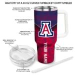 custom arizona wildcats chevron stripe red curved tumbler best selling.webp