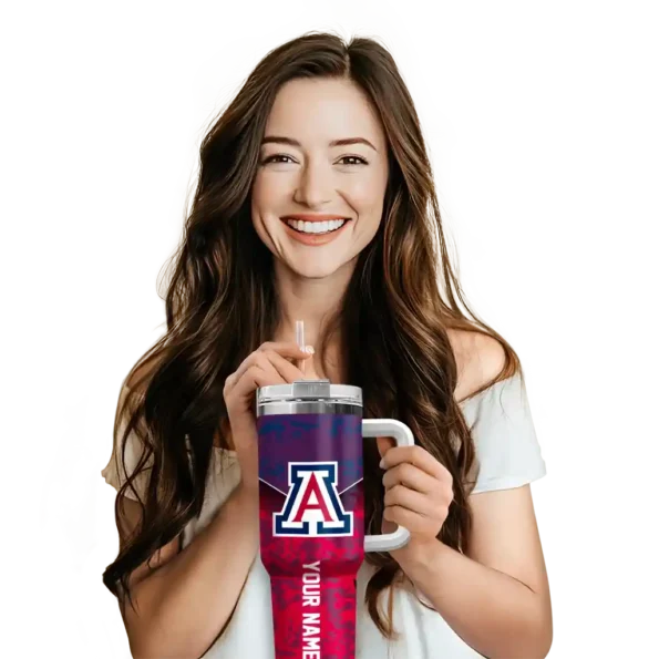 custom arizona wildcats chevron stripe red curved tumbler premium grade.webp
