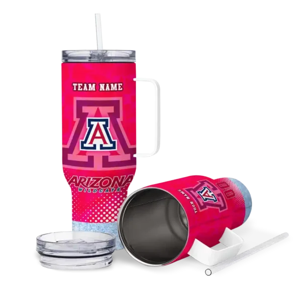 custom arizona wildcats geometric prism red curved tumbler high quality.webp