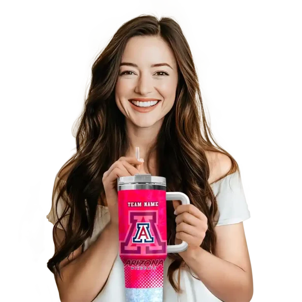 custom arizona wildcats geometric prism red curved tumbler premium grade.webp
