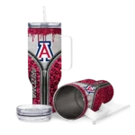 custom arizona wildcats leopard zipper red curved tumbler best selling.webp