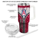 custom arizona wildcats leopard zipper red curved tumbler best selling.webp