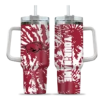 custom arkansas razorbacks burst swirl red curved tumbler best selling.webp