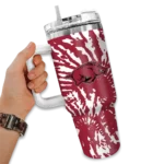 custom arkansas razorbacks burst swirl red curved tumbler best selling.webp
