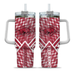 custom arkansas razorbacks chevron angle red curved tumbler best selling.webp
