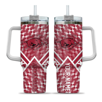 custom arkansas razorbacks chevron angle red curved tumbler best selling.webp