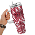 custom arkansas razorbacks chevron angle red curved tumbler best selling.webp