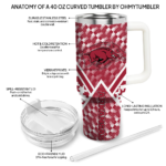 custom arkansas razorbacks chevron angle red curved tumbler best selling.webp