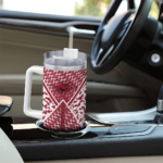 custom arkansas razorbacks chevron angle red curved tumbler best selling.webp