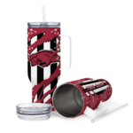 custom arkansas razorbacks claw cut red black curved tumbler best selling.webp