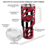 custom arkansas razorbacks claw cut red black curved tumbler best selling.webp