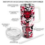 custom arkansas state red wolves camo mashup scarlet white curved tumbler best selling.webp