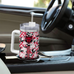 custom arkansas state red wolves camo mashup scarlet white curved tumbler best selling.webp