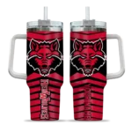custom arkansas state red wolves chevron layers scarlet curved tumbler best selling.webp