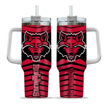 custom arkansas state red wolves chevron layers scarlet curved tumbler best selling.webp