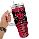 custom arkansas state red wolves chevron layers scarlet curved tumbler best selling.webp