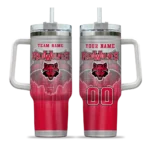 custom arkansas state red wolves gradient dots scarlet curved tumbler best selling.webp