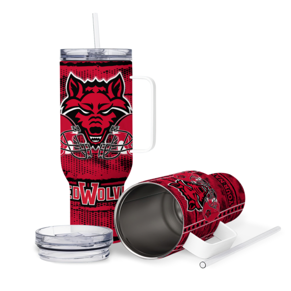 custom arkansas state red wolves honey streaks scarlet curved tumbler high quality.webp