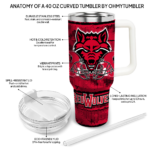 custom arkansas state red wolves honey streaks scarlet curved tumbler best selling.webp